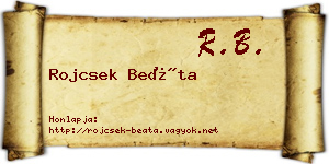 Rojcsek Beáta névjegykártya